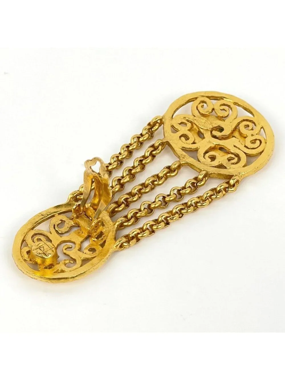 Chanel Earrings CC Logo Gold Plated
